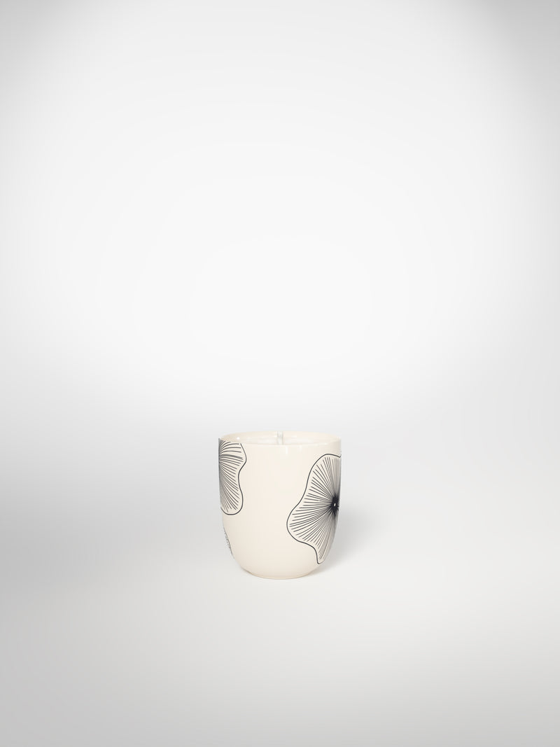 Small Candle - Coral Flowers-Saints-Pères Paris- Ceramic Plates, Platters, Bowls, Coffee Cups. Animal Designs, Zebra, Flamingo, Elephant. Graphic Designs and more.