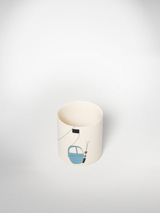 Litron Espresso Cup Skilift blue-Saints-Pères Paris- Ceramic Plates, Platters, Bowls, Coffee Cups. Animal Designs, Zebra, Flamingo, Elephant. Graphic Designs and more.