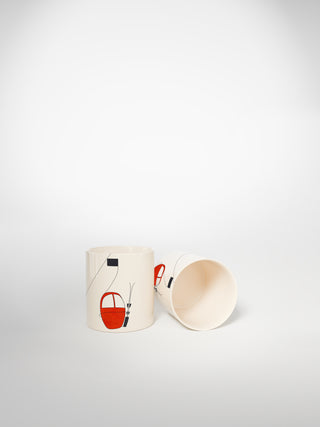 Litron Espresso Cup Skilift Red-Saints-Pères Paris- Ceramic Plates, Platters, Bowls, Coffee Cups. Animal Designs, Zebra, Flamingo, Elephant. Graphic Designs and more.