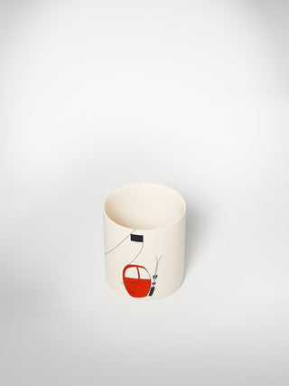 Litron Espresso Cup Skilift Red-Saints-Pères Paris- Ceramic Plates, Platters, Bowls, Coffee Cups. Animal Designs, Zebra, Flamingo, Elephant. Graphic Designs and more.